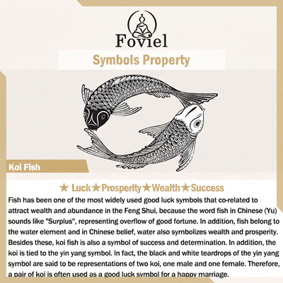 Bracelet Foviel en œil de tigre et motif poisson koï, symbole de courage