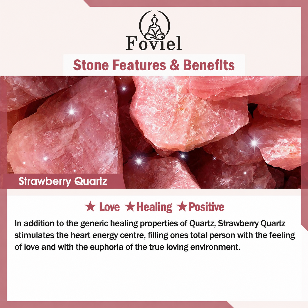 Foviel Strawberry Quartz features and benefits