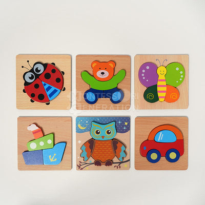 Juego de rompecabezas de madera Fidtoy para niños pequeños – 6 rompecabezas educativos para niños de 2+ años