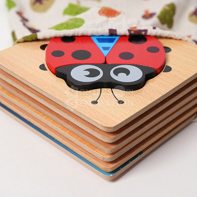 Juego de rompecabezas de madera Fidtoy para niños pequeños – 6 rompecabezas educativos para niños de 2+ años