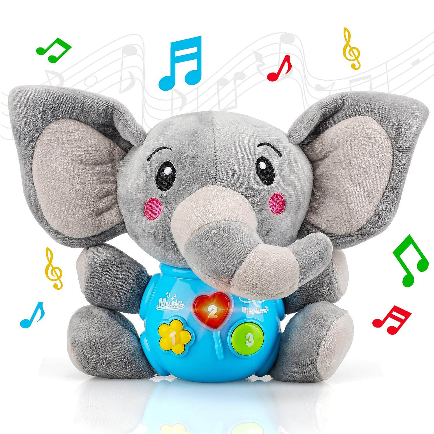 Peluche Elefante Musical para Bebé Fidtoy con Luces y Sonidos