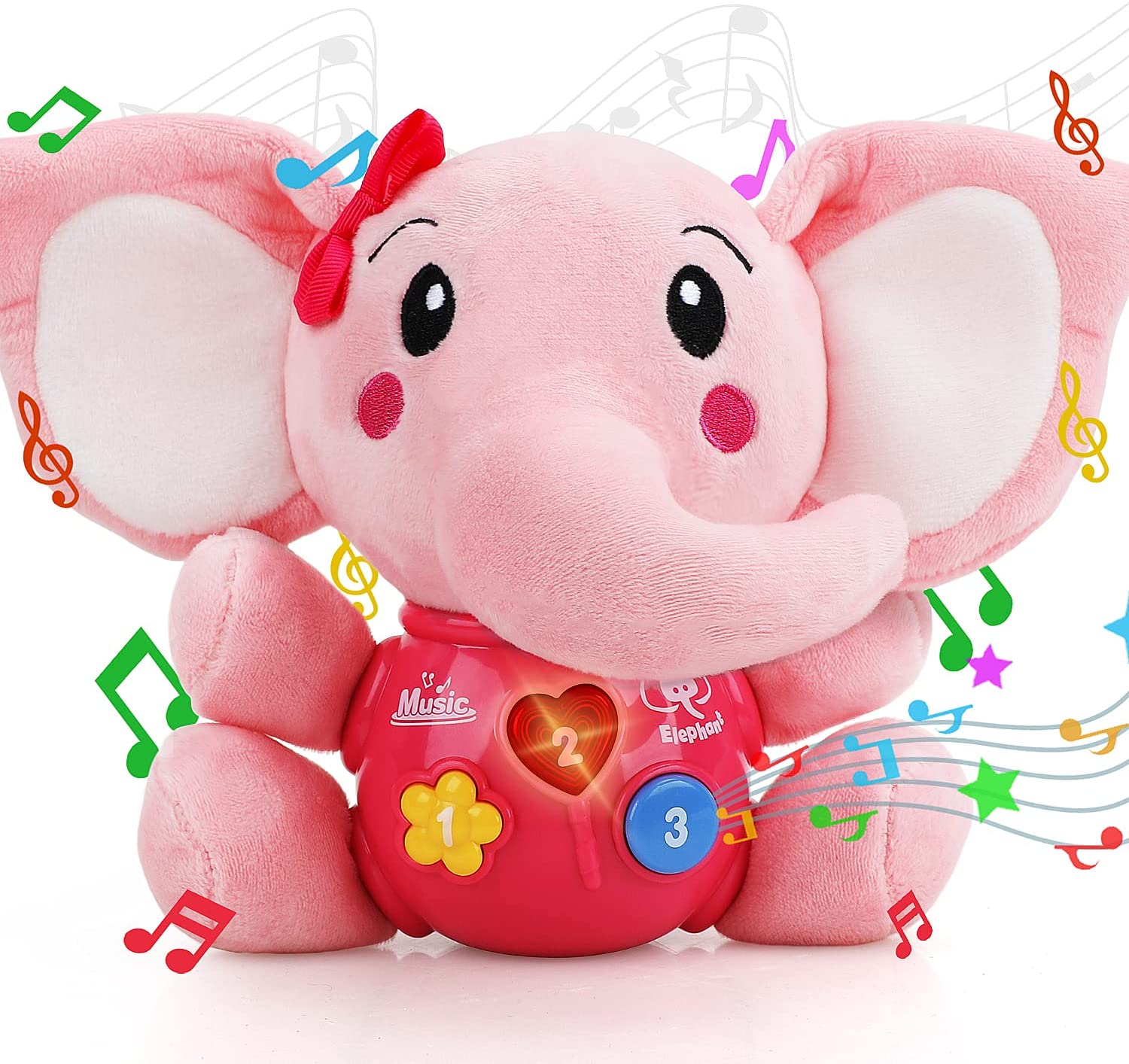 Peluche Elefante Musical para Bebé Fidtoy con Luces y Sonidos