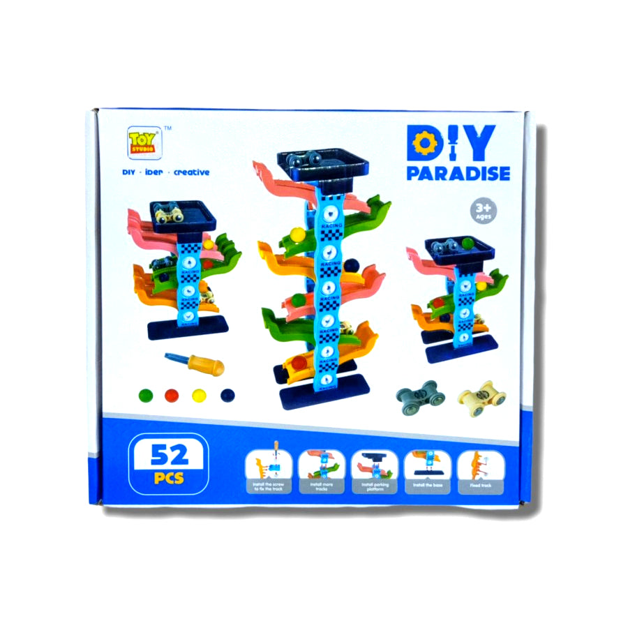 Fidtoy 52 Piece Tower Game Set with Rolling Car Play
