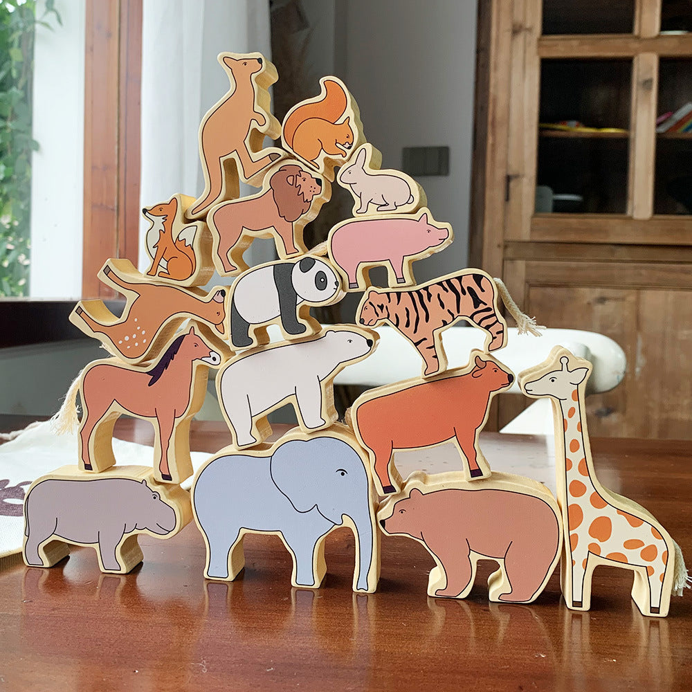 Wooden Wildlife Stacking-Open ended wooden toys