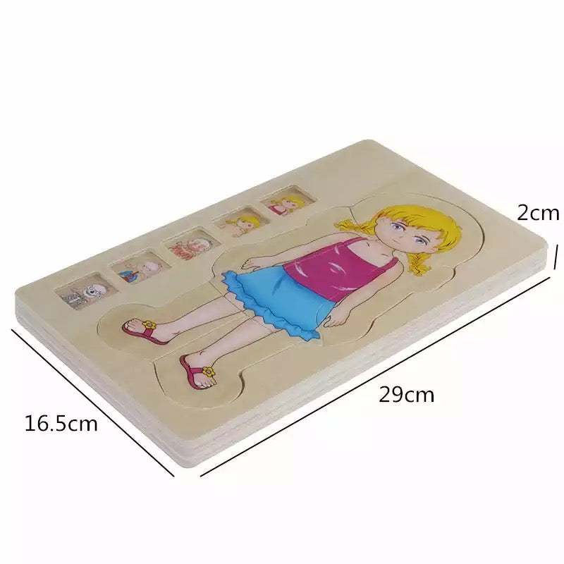 Onshine Puzle de anatomía 3D de madera - Juguetes de motricidad fina