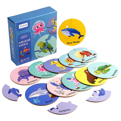 Dieren Match™ – Draai & Ontdek – 3-delige Puzzel