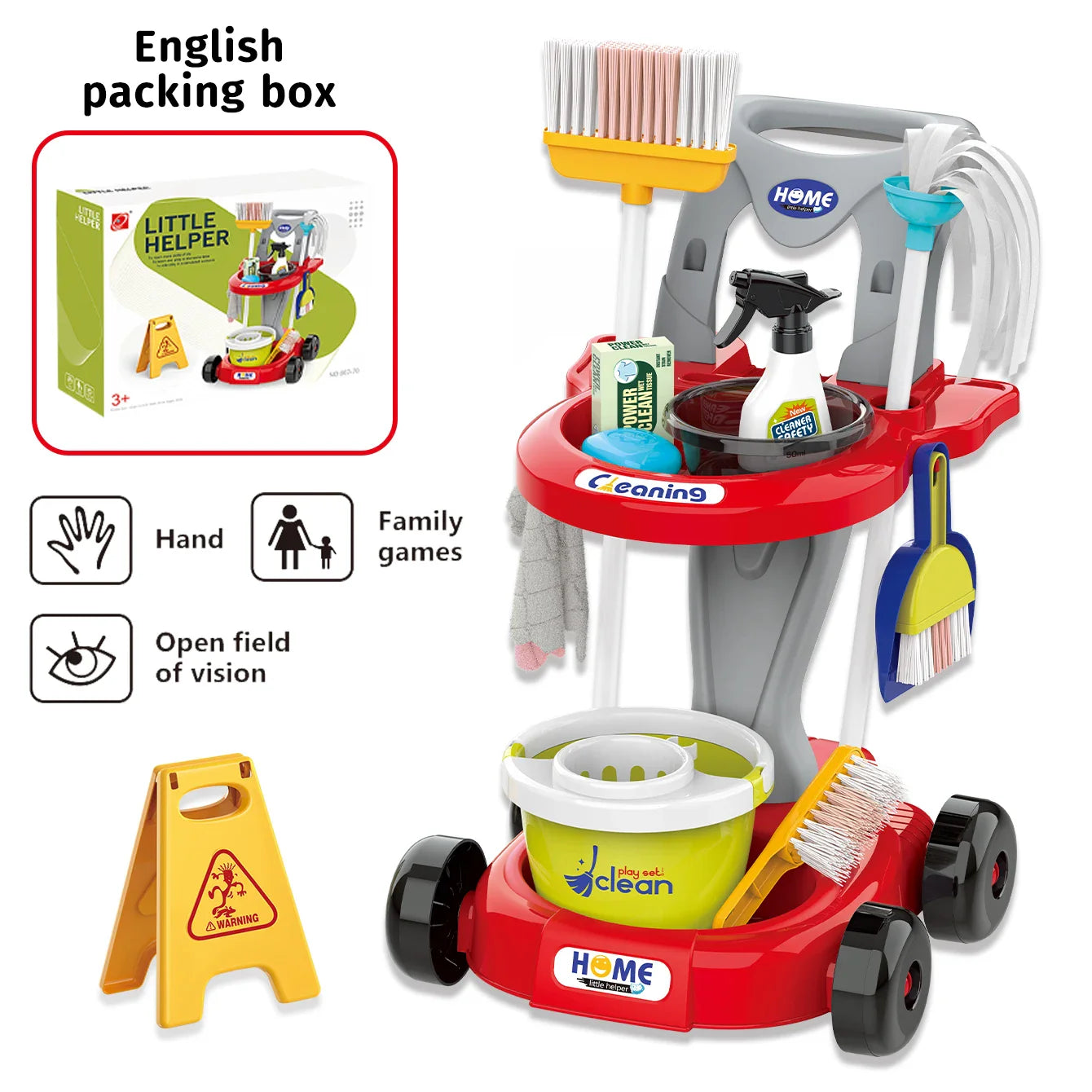 CleanPlay – Éducatif et Amusant – Chariot de Nettoyage Jouet