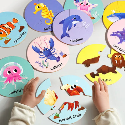 Dieren Match™ – Draai & Ontdek – 3-delige Puzzel
