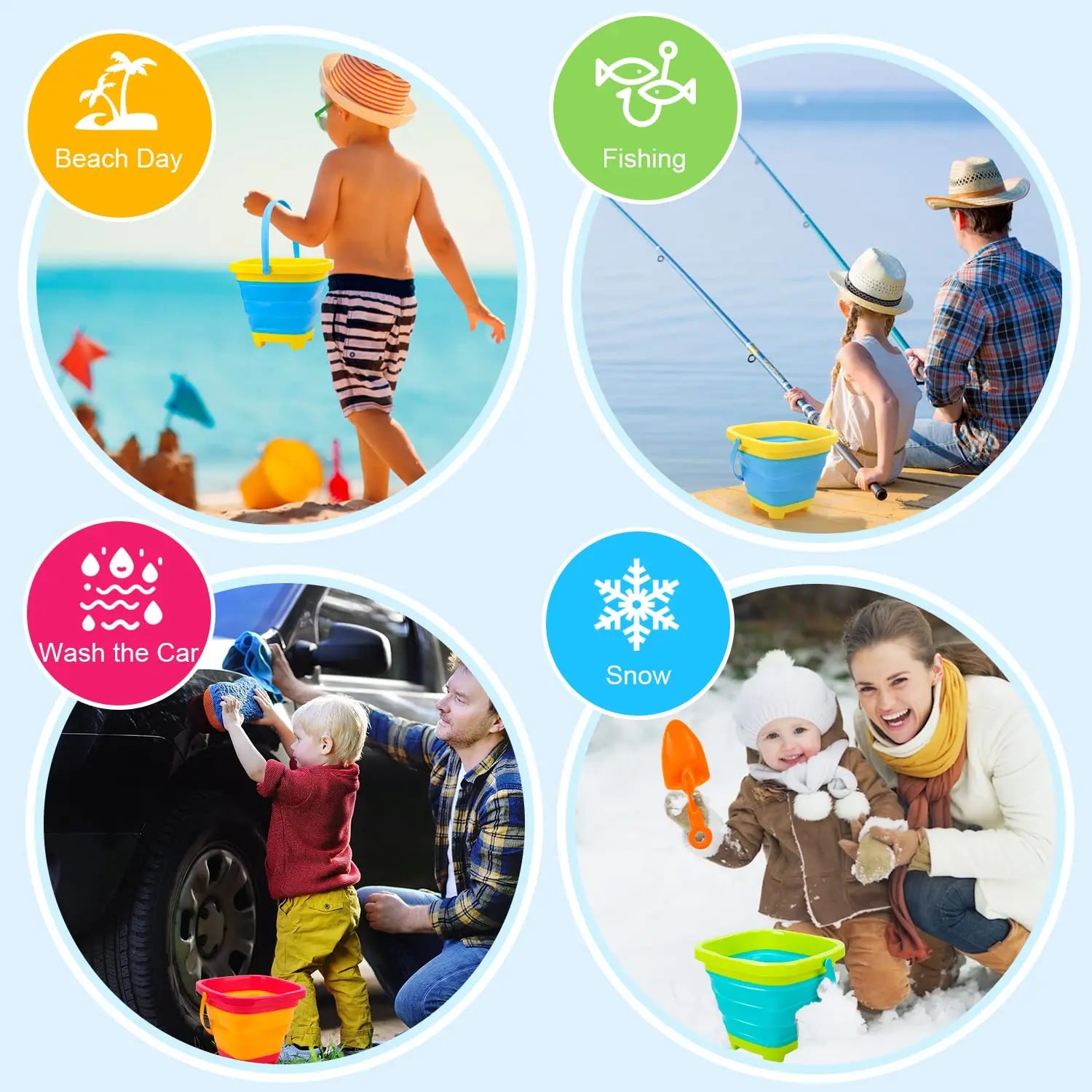 Foldable Bucket™ - Vouwbaar Vakantieplezier - Opvouwbare emmer