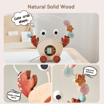 Jouet à tirer Crabe™ – Jouer & Apprendre – Crabe en bois