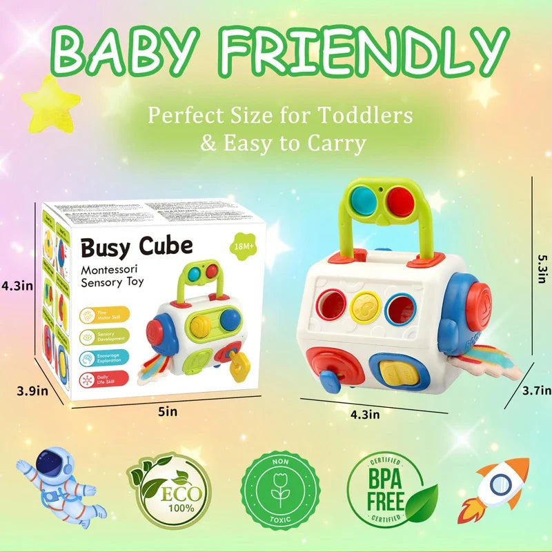 Fidtoy 10-in-1 Activity Cube Montessori Sensory Toy