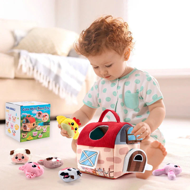 BabyBarn – Zacht & Leren – Boerderijhuis met Pluche Dieren