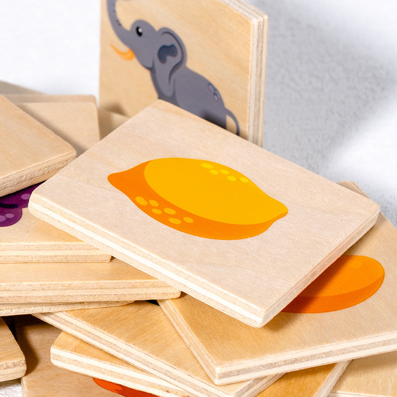 Wooden Find the Shadow Matched Images Game - Mathematics toys