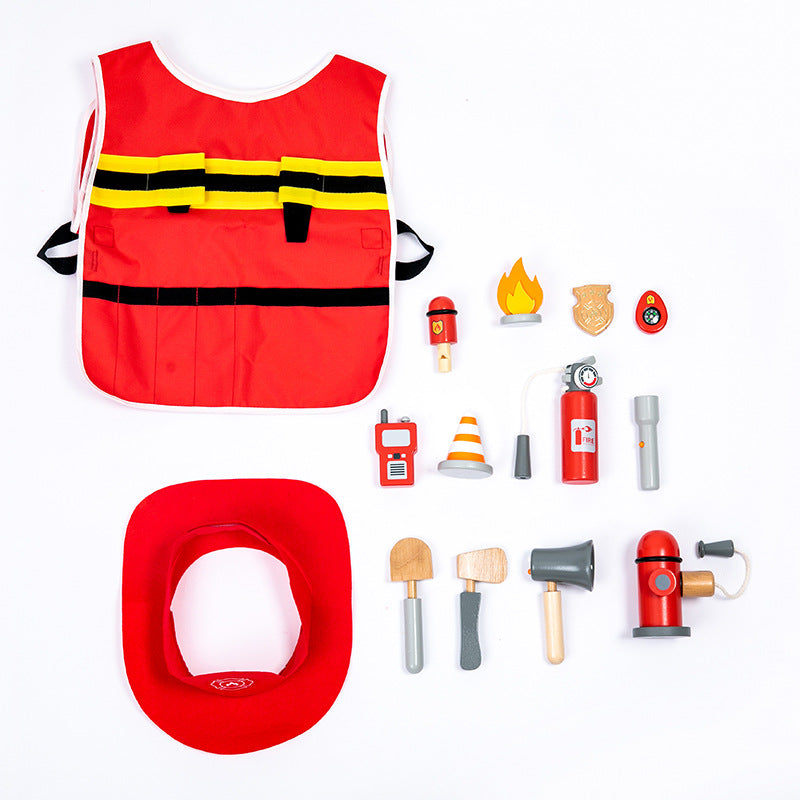 Wooden Fire Fight Play Set - Open Ended Play Toys