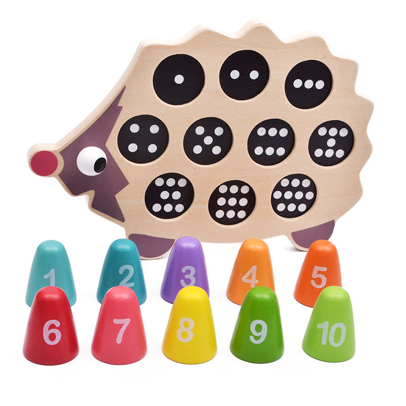 Apprentissage des nombres - Hérisson en bois - Jouets mathématiques