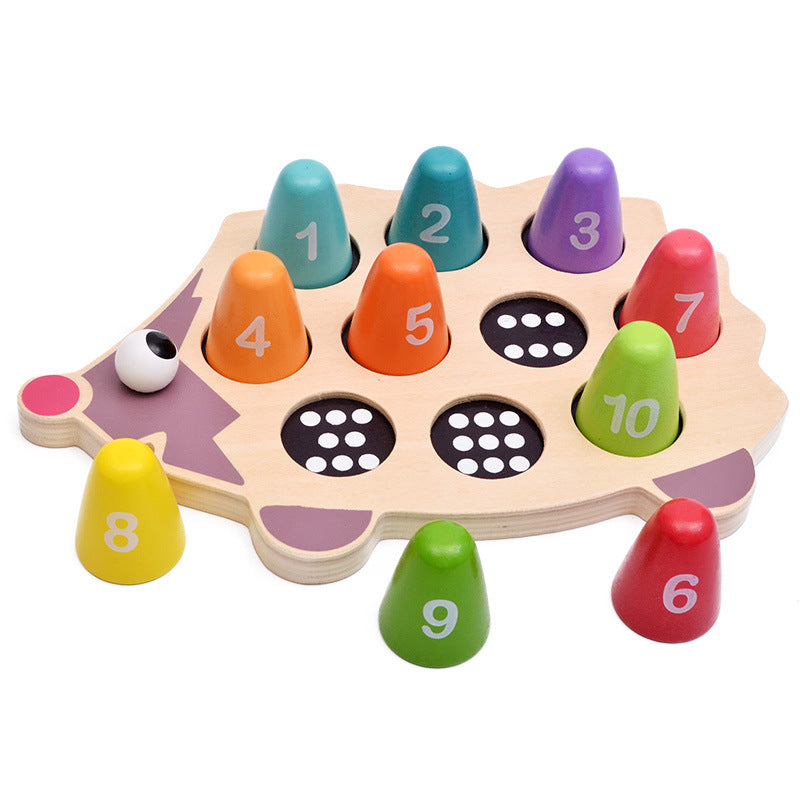 Apprentissage des nombres - Hérisson en bois - Jouets mathématiques