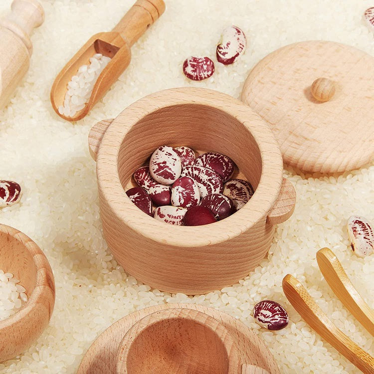 Wooden Tea and Utensil Set - Fine motor skills toys
