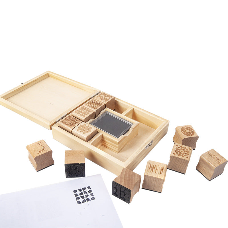 Wooden Stamp Set- Fine motor skills toys