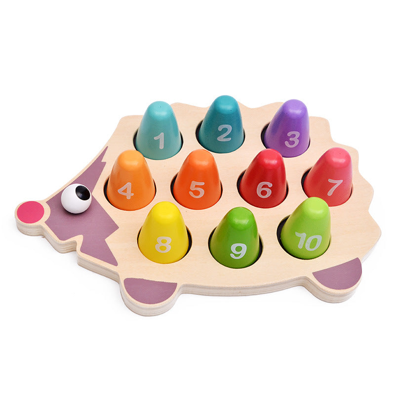 Apprentissage des nombres - Hérisson en bois - Jouets mathématiques