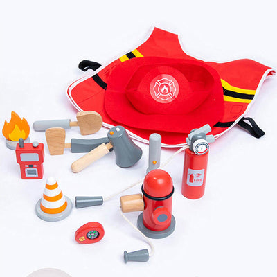 Juego de bomberos de madera - Juguetes de juego abierto