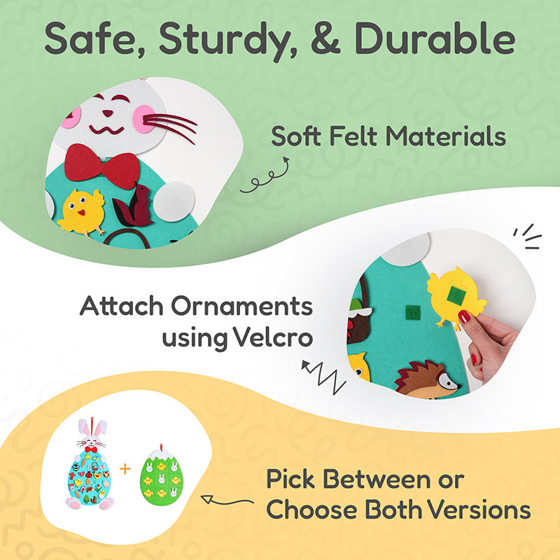 Fidtoy Conejo de Fieltro de Actividad para Pared para Niños de 1+ Decoración de Pascua