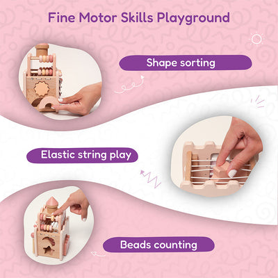 Château d'activités en bois Fidtoy pour enfants de 3 ans et plus - Jouet éducatif