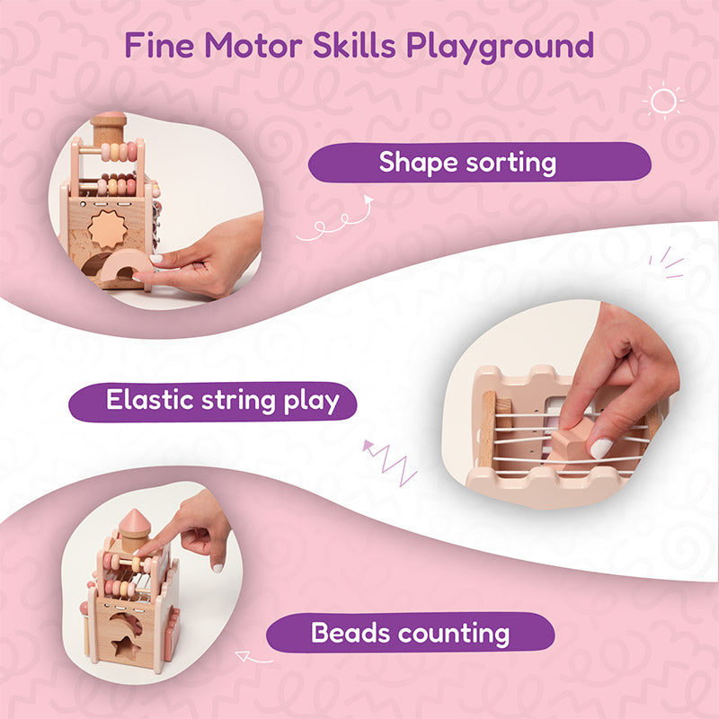 Château d'activités en bois Fidtoy pour enfants de 3 ans et plus - Jouet éducatif