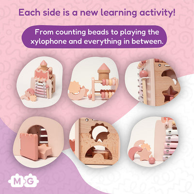 Château d'activités en bois Fidtoy pour enfants de 3 ans et plus - Jouet éducatif