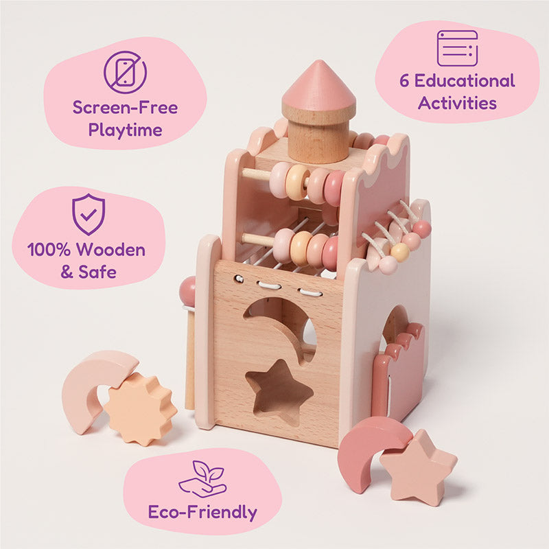 Château d'activités en bois Fidtoy pour enfants de 3 ans et plus - Jouet éducatif