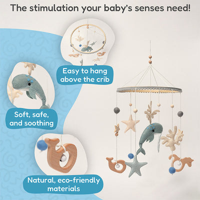 Móvil de Cuna para Bebés Fidtoy Ocean, Decoración Colgante para Guardería, 0+ meses