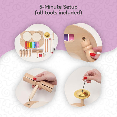 Fidtoy Ensemble de Percussion en Bois pour Enfants – Jouet Instrument de Musique 3+