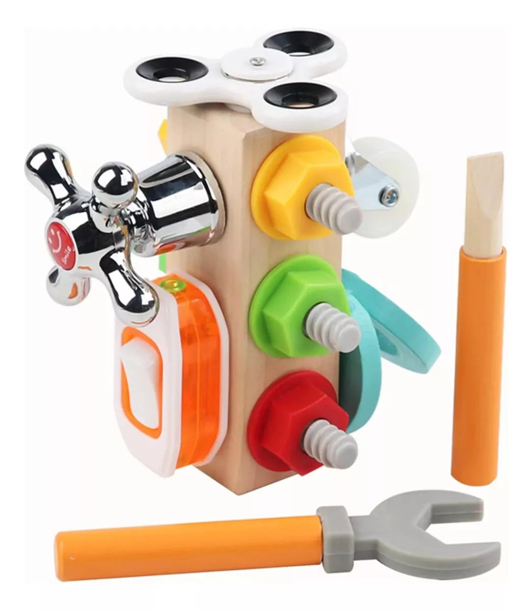 Kit d'outils combinés en bois pour cube d'activités - 046