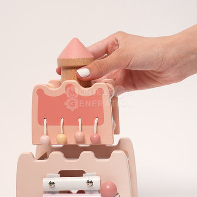 Château d'activités en bois Fidtoy pour enfants de 3 ans et plus - Jouet éducatif