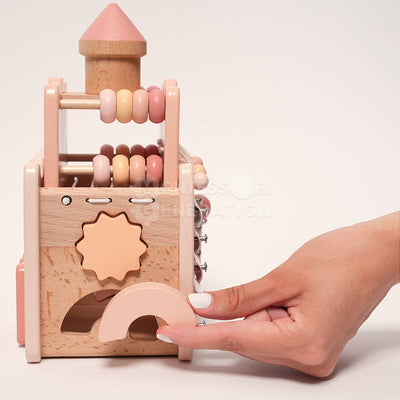 Château d'activités en bois Fidtoy pour enfants de 3 ans et plus - Jouet éducatif