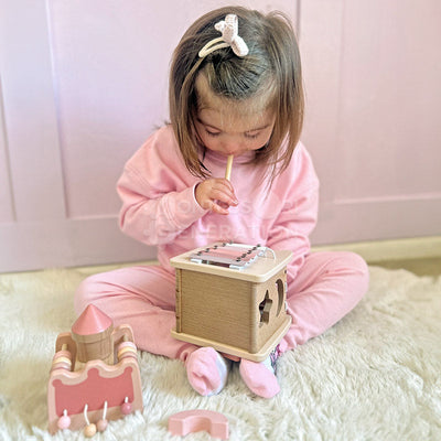 Château d'activités en bois Fidtoy pour enfants de 3 ans et plus - Jouet éducatif