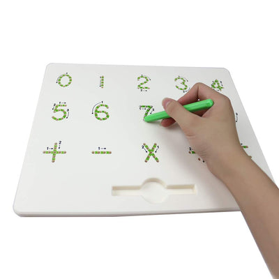 Fidtoy 1-10 Magnetic Writing Pad, Magnetic Letter and Number Writing Board with Pen Stylus, Guided Printing Practice Toy Ages 3+