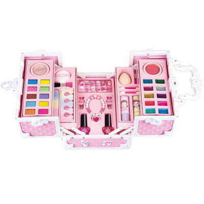 Fidtoy Kids’ Princess Makeup Set – Vanity Box with Brushes, Lipsticks, and Accessories