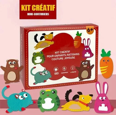 Fidtoy Kit de Couture Bricolage pour Enfants – 8 Projets de Sac à Main de Dessin Animé, Kit d'Artisanat Sûr pour Débutants pour la Créativité et la Motricité Fine