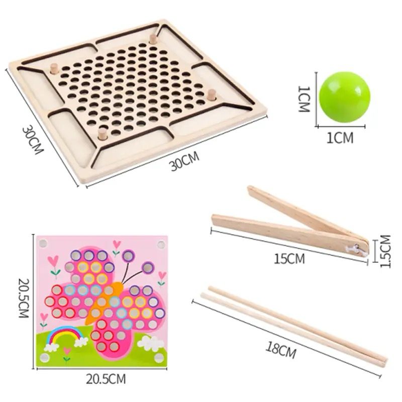 Activité de tri de perles arc-en-ciel Montessori | Jouet de motricité fine et d'association de couleurs