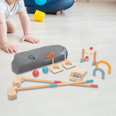 Fidtoy Juego de golf de madera para niños de 3 años en adelante, juego activo en interiores y exteriores