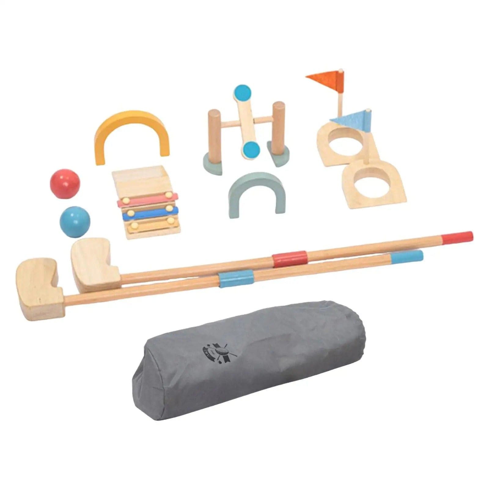 Fidtoy Juego de golf de madera para niños de 3 años en adelante, juego activo en interiores y exteriores