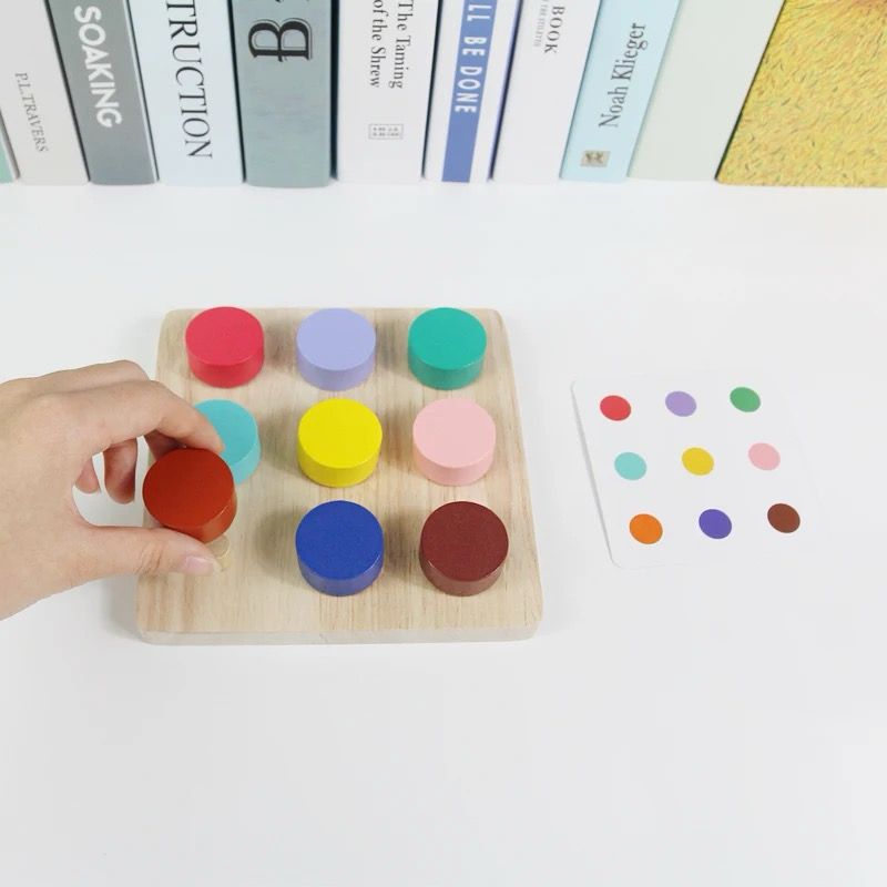 Jeu de Tri des Couleurs et des Chiffres – Jeu d'Association en Bois pour l'Éveil aux Mathématiques
