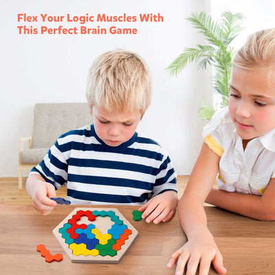 Puzzle Hexagonal en Bois Montessori