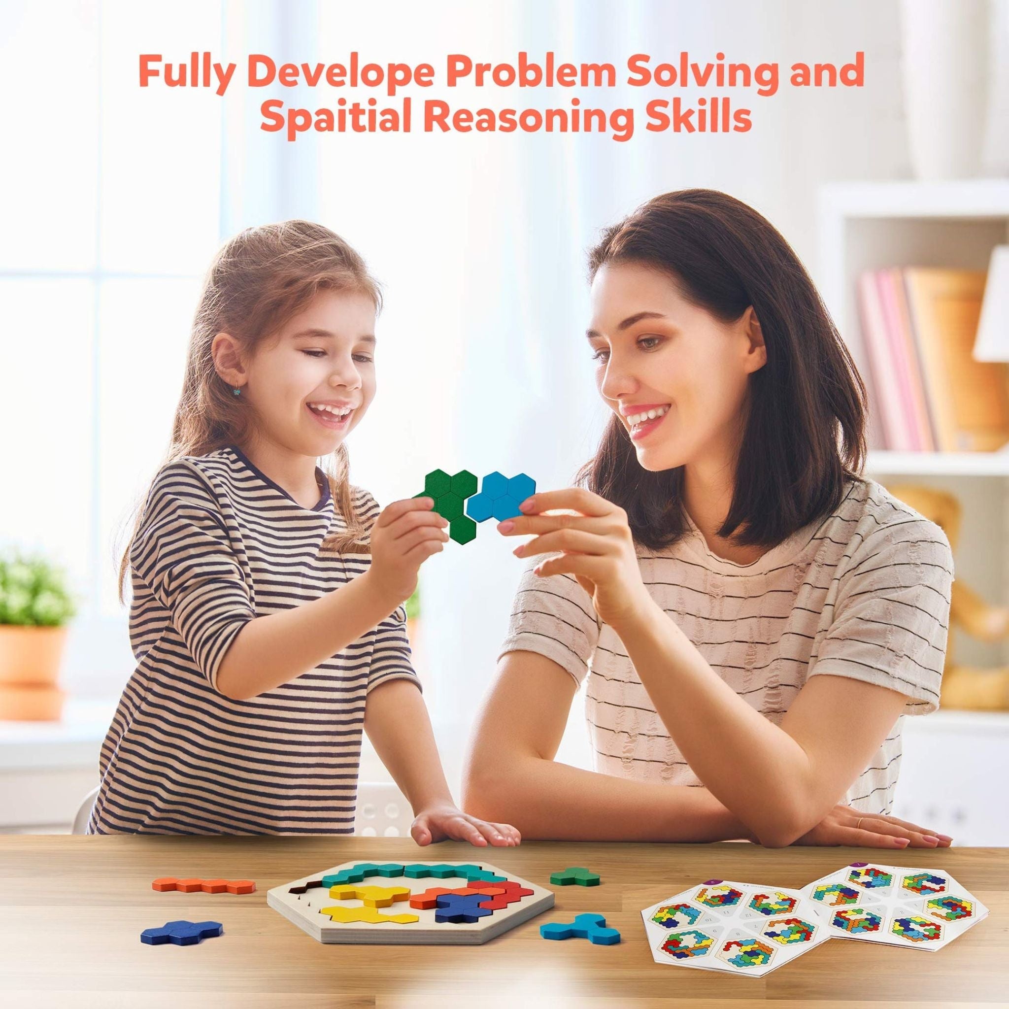 Puzzle Hexagonal en Bois Montessori