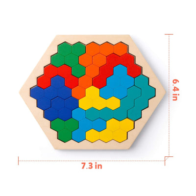 Puzzle Hexagonal en Bois Montessori