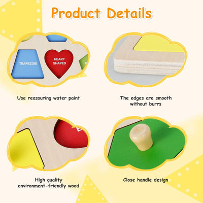 Fidtoy Montessori Puzzle en bois Formes
