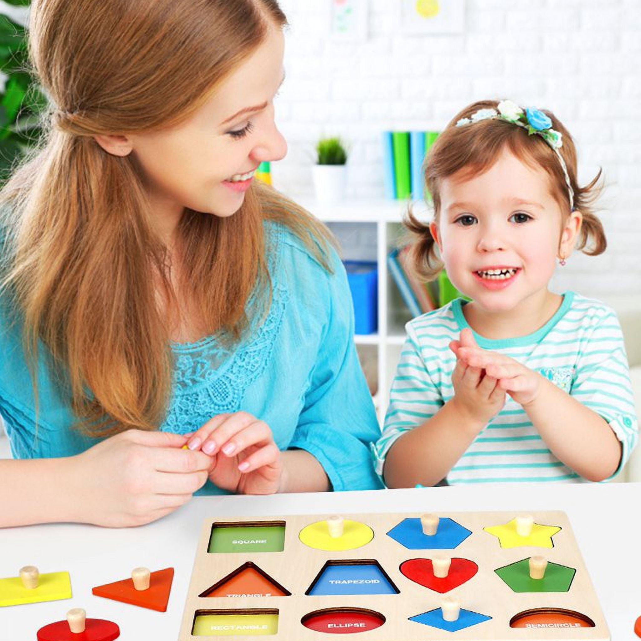 Fidtoy Montessori Puzzle en bois Formes