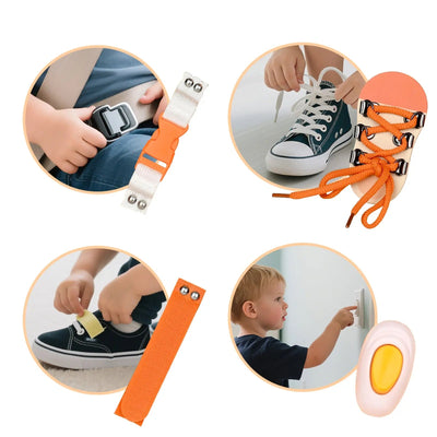 Montessori Busy Board for Toddlers - Interactive Wooden Toy for Fine Motor Skills