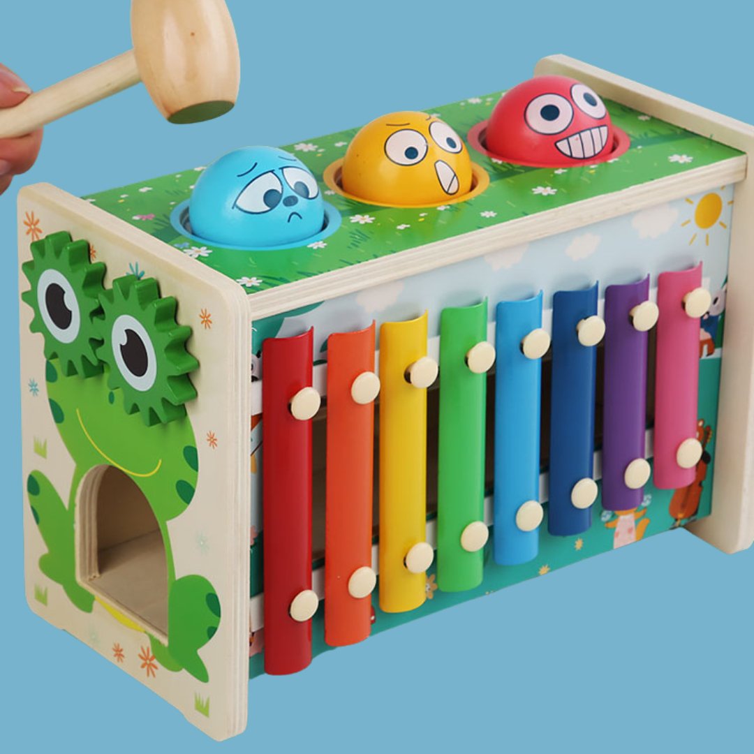 Juguete Montessori para golpear con xilófono, pesca y juego de imanes