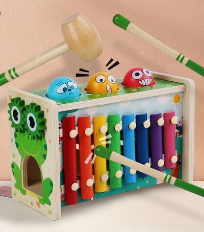 Juguete Montessori para golpear con xilófono, pesca y juego de imanes
